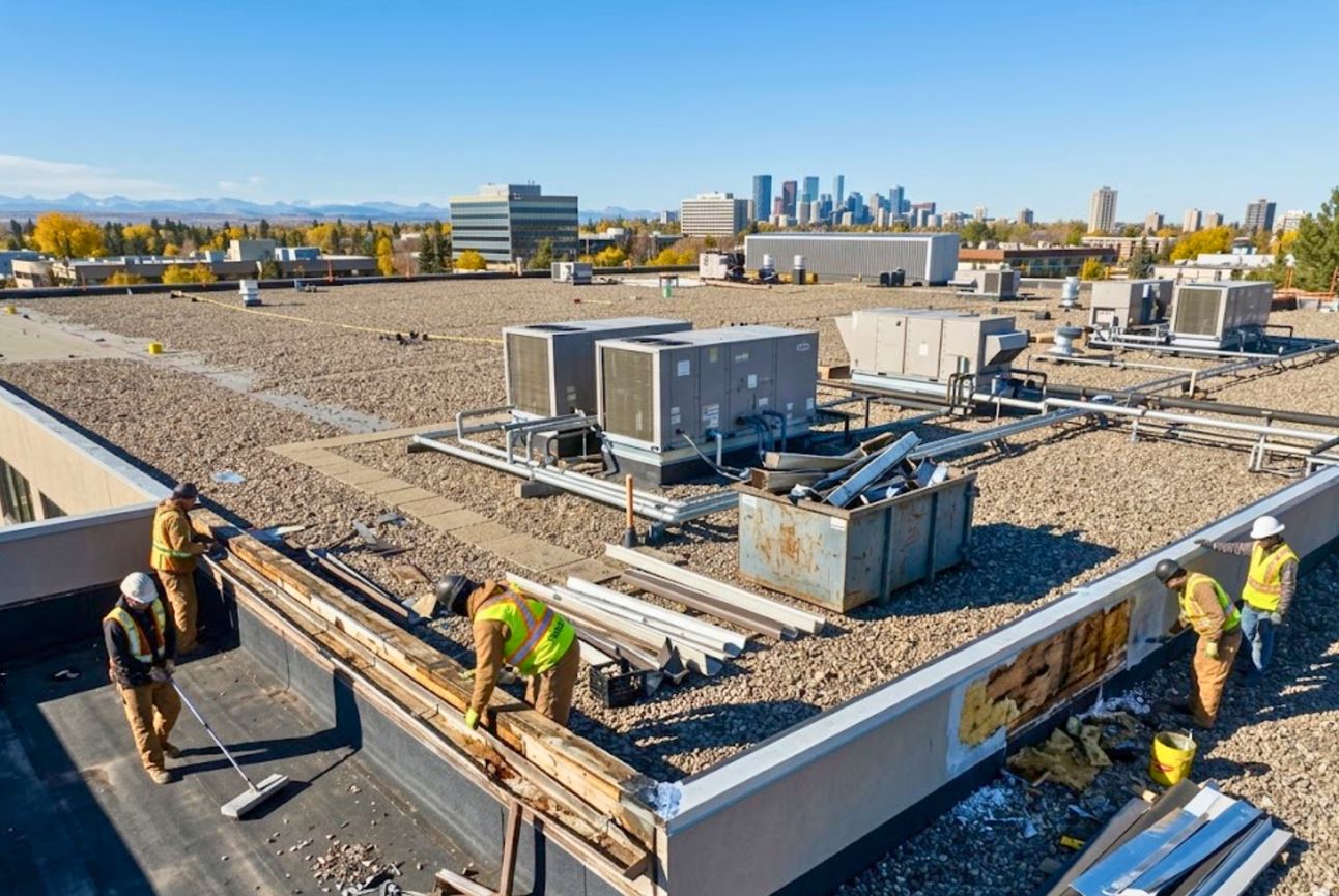 Commercial gutter installation