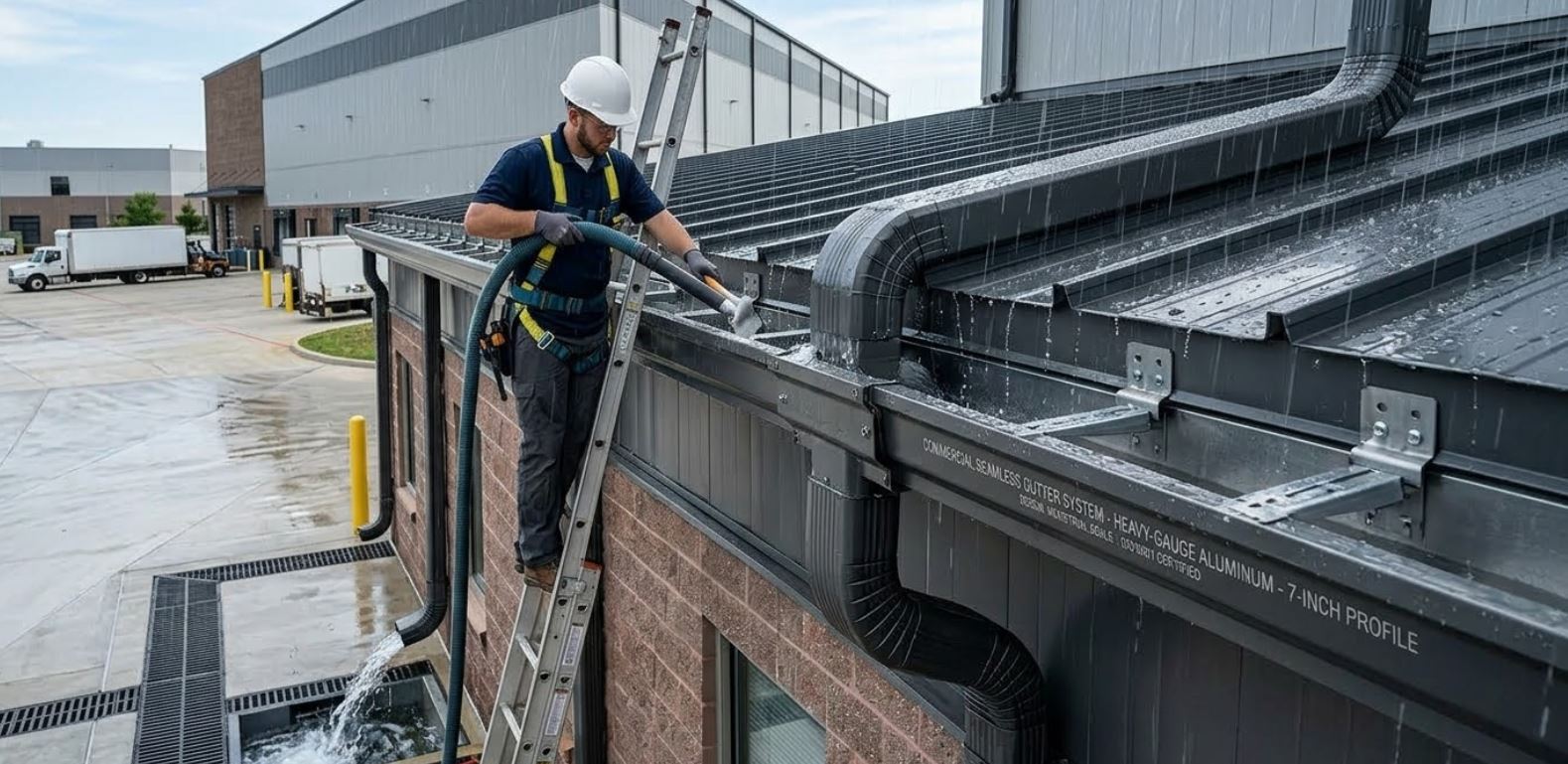 Commercial gutter installation